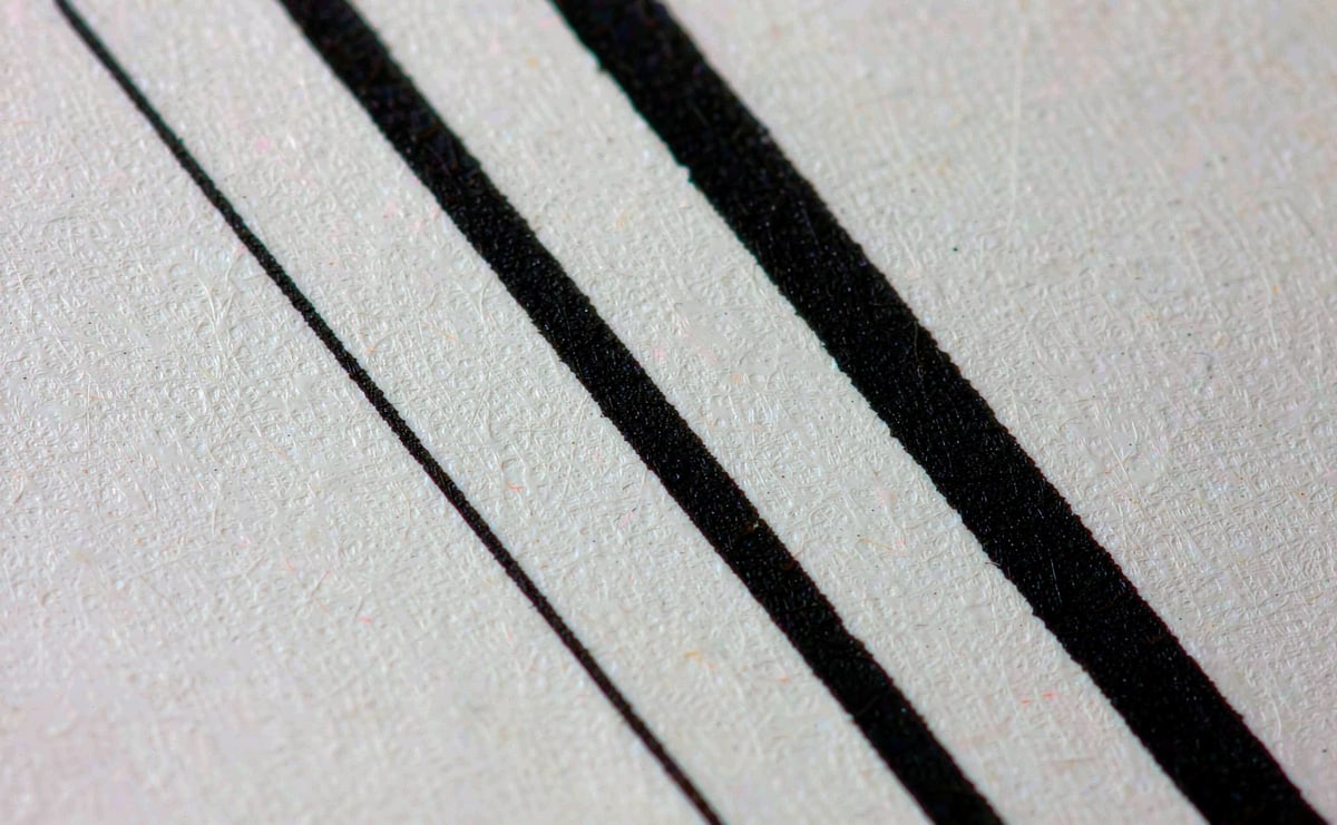 Line width comparison at different writing pressures