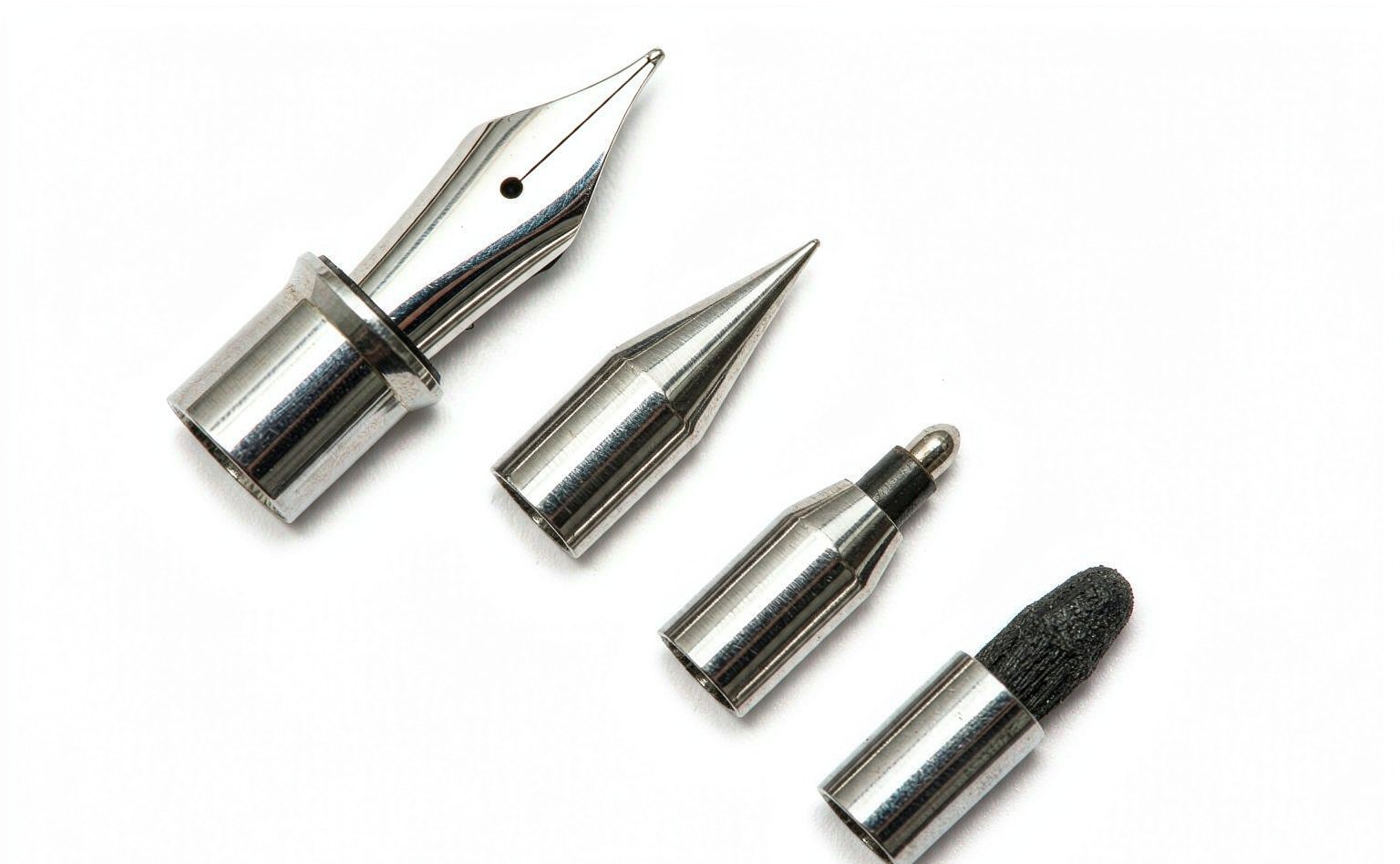 Four Kinds of Pen Tip: Ballpoint, Rollerball, Gel and Fountain